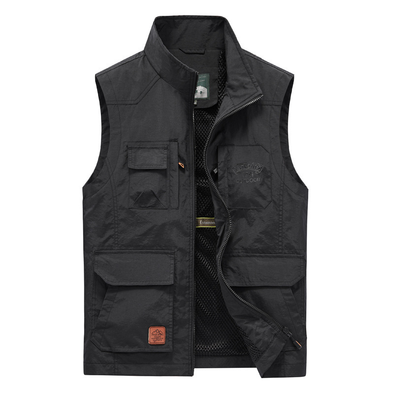 Ddmyoutdoor Spring And Autumn Outdoor Multi Pocket Men S Large Size Thin Work Jacket Sports Photography Breathable Fishing Vest Jogging Suit