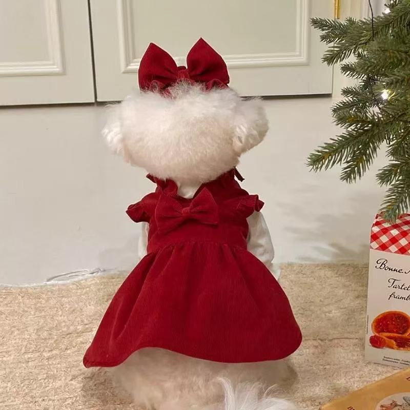 T00402 Dog clothes spring and autumn dress Teddy Bichon Pomeranian small dog pet cat skirt spring
