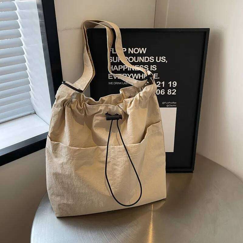 Simple Solid Color Shoulder Versatile Messenger Lightweight Women's Carry-On Bag, Daily Commuting, Travel