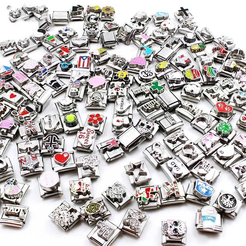 20 Mixed Italian Charm Link Bracelet 9MM Men Women DIY Parts Module Accessories Wholesale W250606
