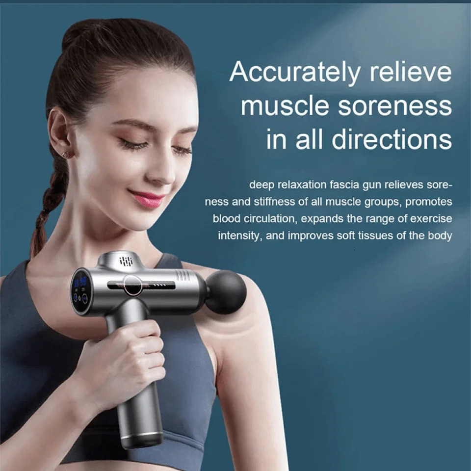 Portable Fascia Gun Vibration Massage Gun For Body Neck Back Deep Muscle Relaxation Fitness Slimming One Head 250605