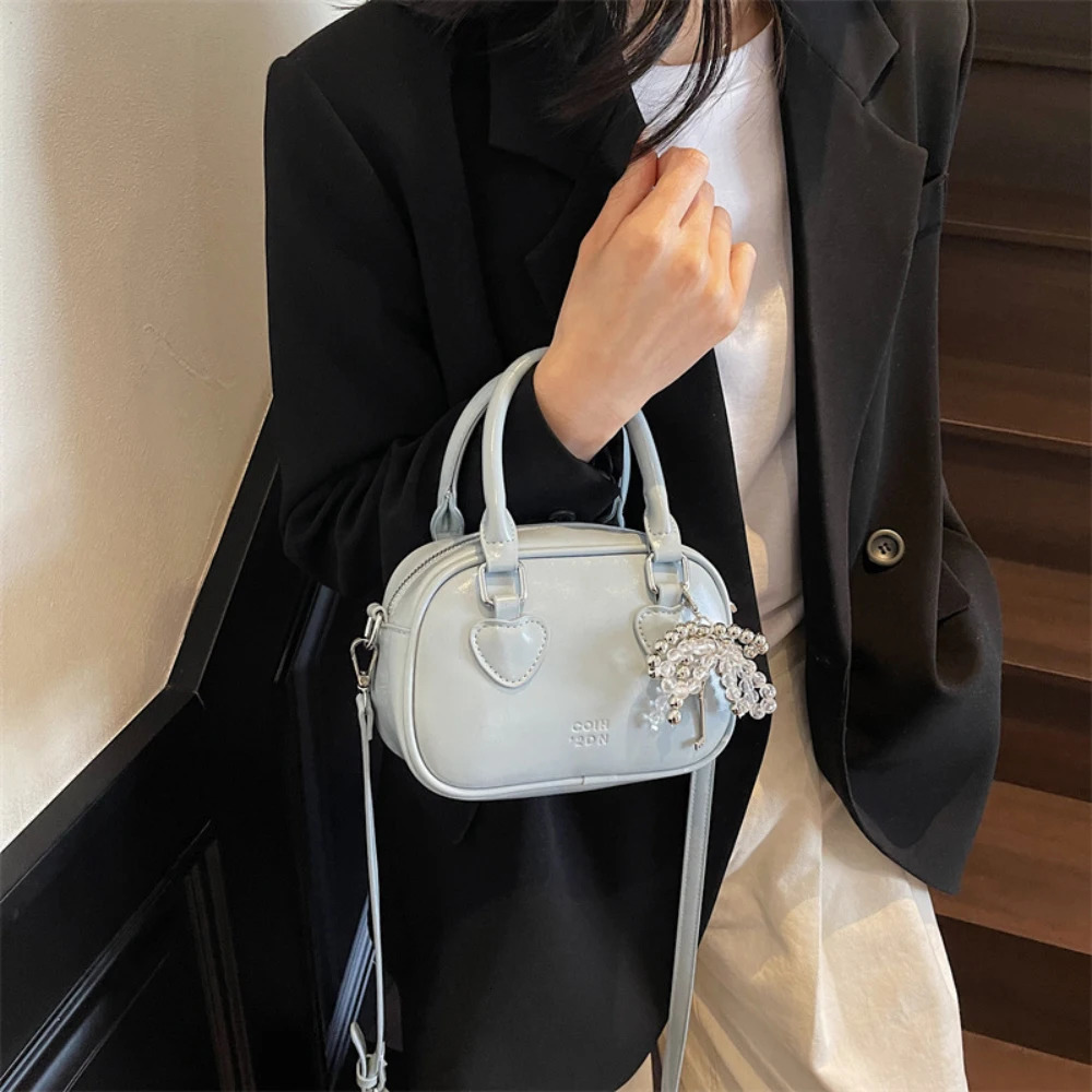 Summer Square Glossy Handbags for Women Female Simple High Grade Solid Color Zipper One Shoulder Bag Commute Crossbody Bags 250605