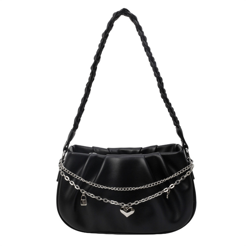 Free Shipping Designer Bag Shoulder Korean Version Pleated Niche Crossbody Chain Texture Simple And Versatile Commuting Bag For Women