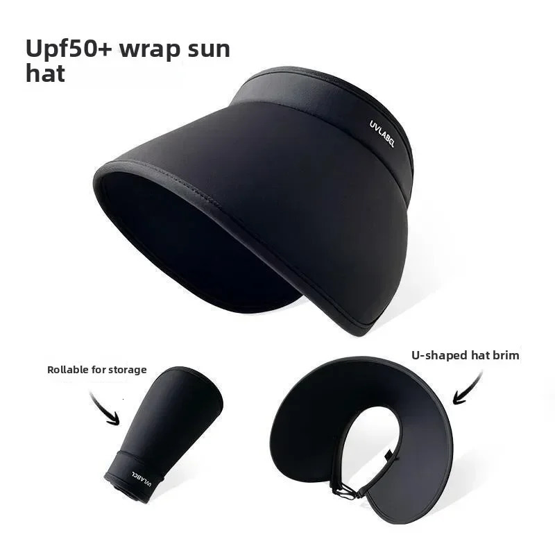 Summer Casual Empty Top Sun Hats Portable Wide Large Brim Cap UV Protection Foldable Visor Girl Sunshade Beach Hiking Hat 250603