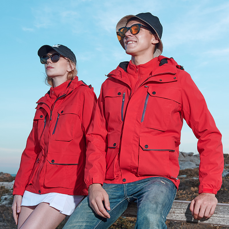 Ddmyoutdoor New Outdoor Couple Stormtrooper Jacket Detachable Fleece Inner Tank Mountaineering Coat Men s And Women s Large Two Piece Set Jackets