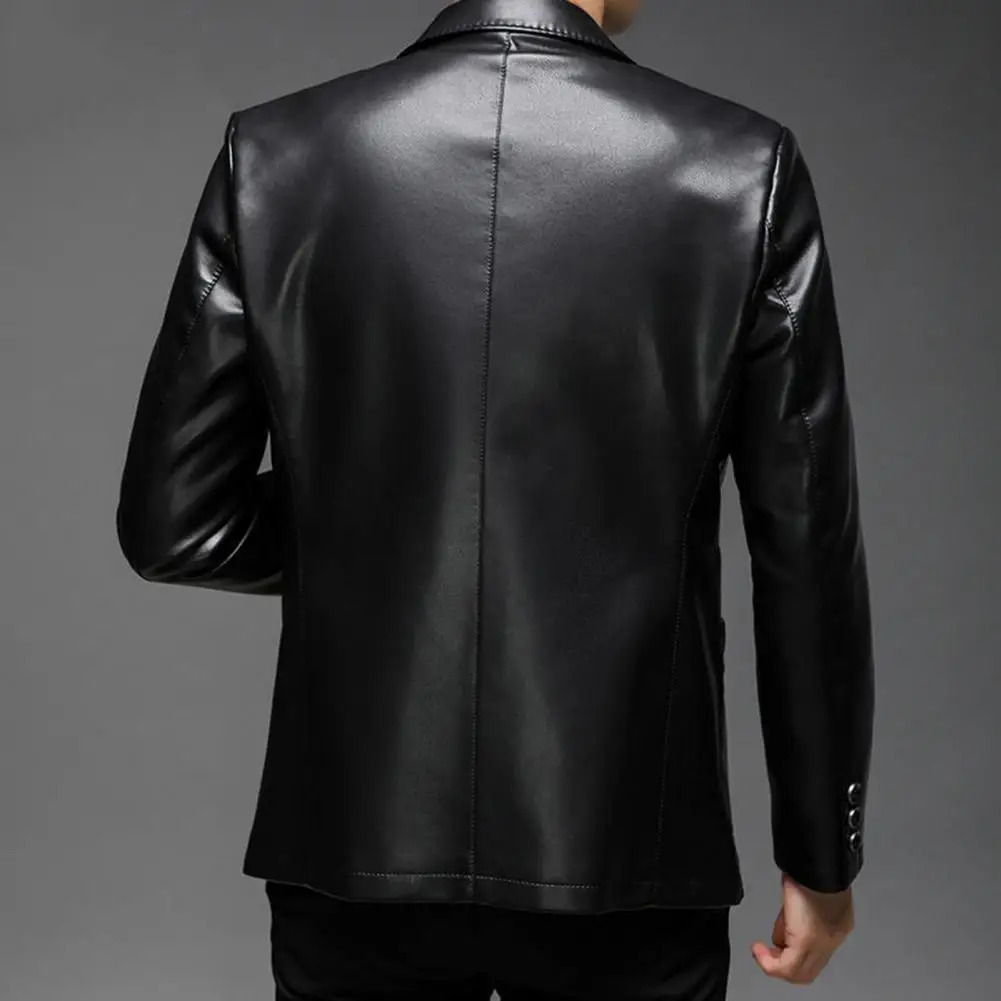 Classic Lapel Buttons Men Jacket Spring Autumn Leather Men Jacket Fashion Tailored Fit Men Jacket Men s Clothing 250605