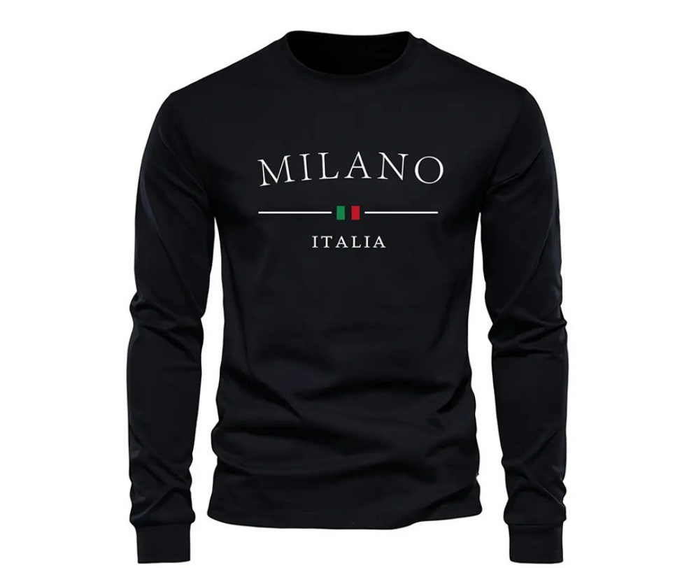 Men's Hoodies 2025 Italy Fashion Printed Pullover For Men Spring Autumn Warm Soft Long Sleeved T-shirt Male Daily Casual Sports O-Neck