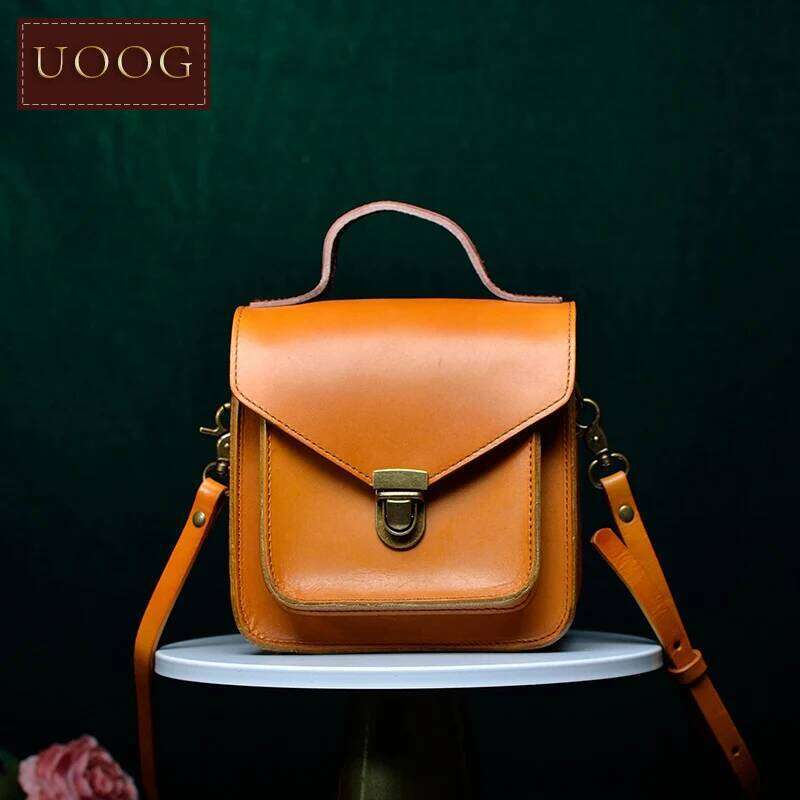 Messenger Handmade First Layer Cowhide Small Soft Leather Mobile Phone One Shoulder Messenger Female Bag 202