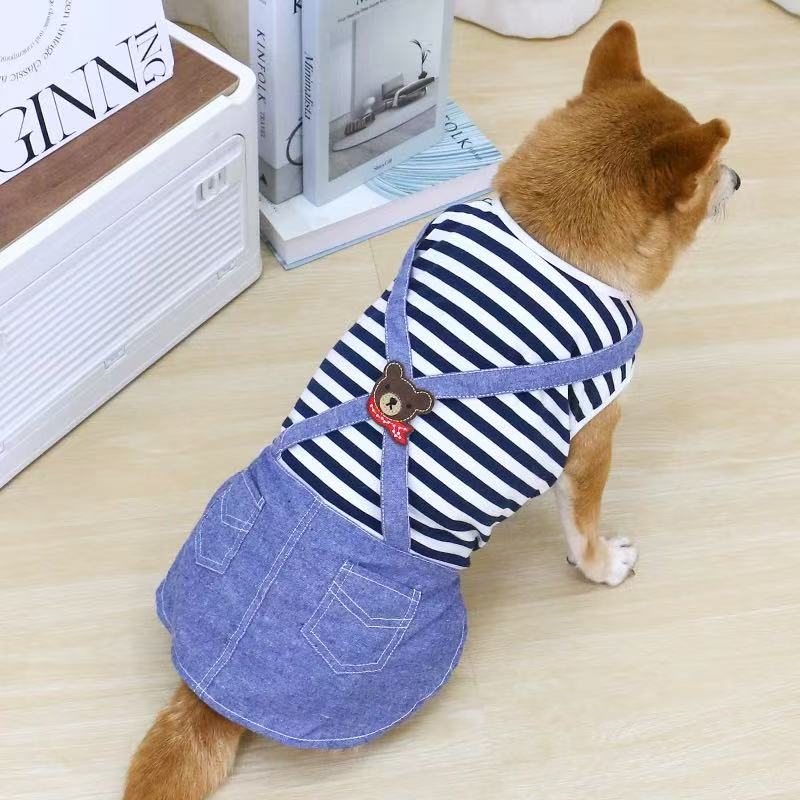 T00394 Pet dog clothes spring and autumn style Shiba Inu Schnauzer medium-sized dog small dog clothes 2025 new thin spring clothes