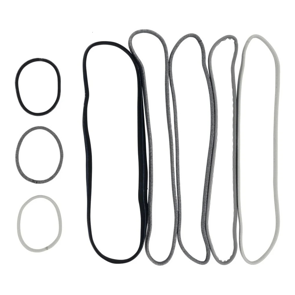 Non-Slip Elastic Headwraps 5-Pack Hair Accessories Comfortable Sweatbands Sports Workout Hair Ties Unisex Gray Black 250529
