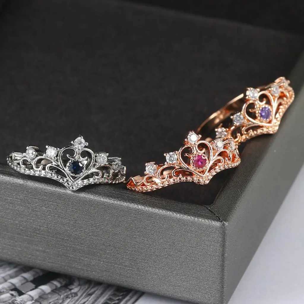 ZHOUYANG Crown Rings For Girls Party Finger Rings Rose Gold Color Brand Crystal Jewelry for women Anel KBR212 W250606
