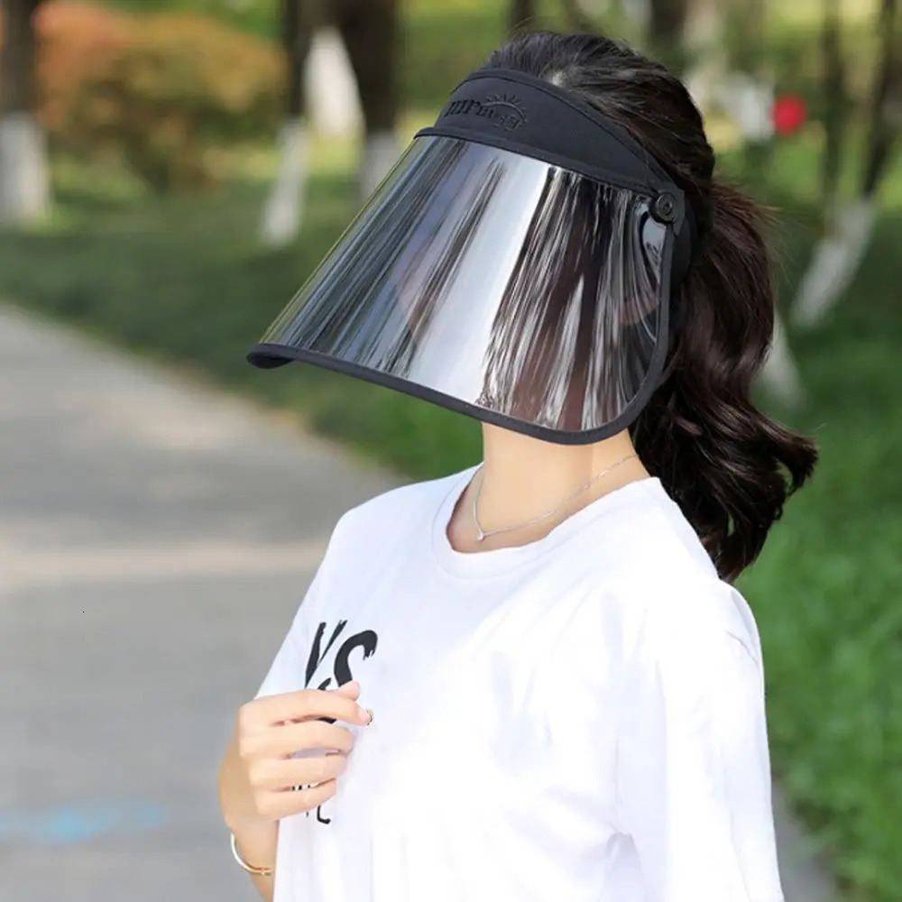 Summer Large Lens Sun Hat Outdoors Sport Anti-UV Visor Face Cover Shield Foldable Portable Men Women Empty Top Hat 250603