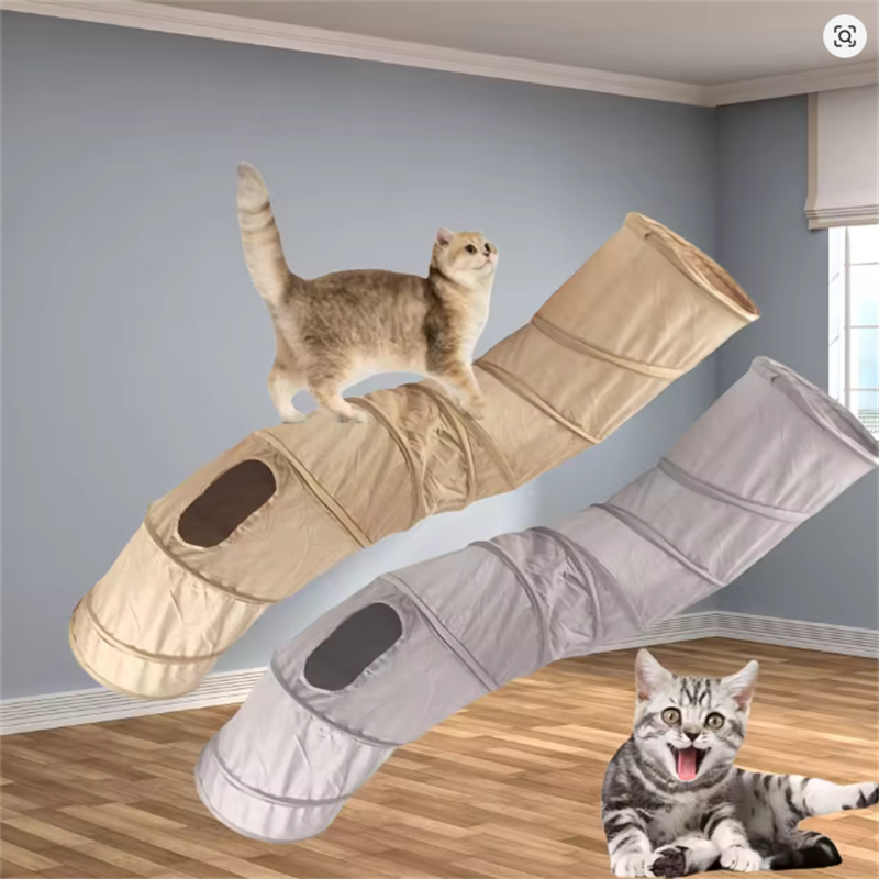 Collapsible Cat Winter Suede Tunnel for Puppy Rabbit Kitten Play Chase Hide Tunnel,Interactive Bedding Toy in 2 ways,3 ways