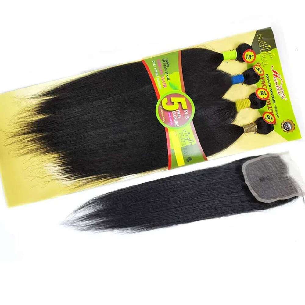 Top Rated Bone Straight Human with 4X4 Indian Raw 100%Human Hair Closure And Bundles