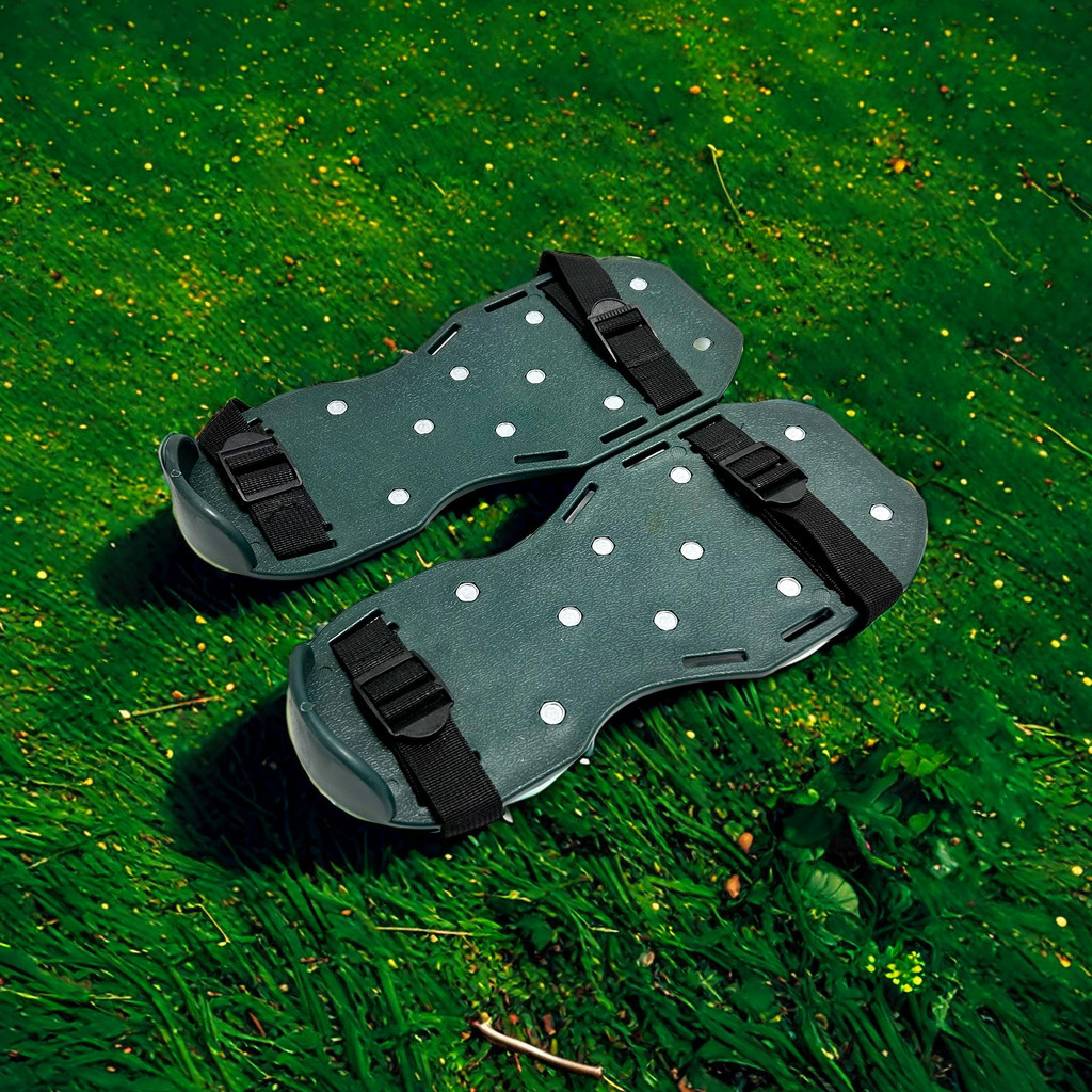 Garden Soil Spike Lawn Iation Loosening Shoes Self-Leveling Epoxy Tool