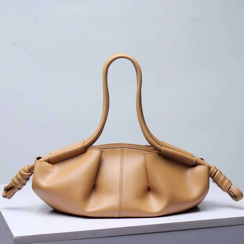 VM FASHION KISS 2024 Underarm Cowhide Women's With Drawstring Handle Dumpling Bag Design Bolsas Femininas