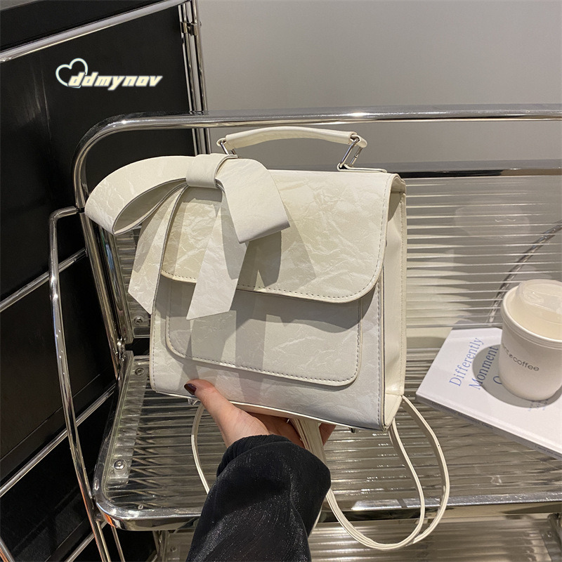 Bowknot Multi-use for Women 2024 New Trendy Fashion College Style Versatile Handbag Travel Backpack ddmynov