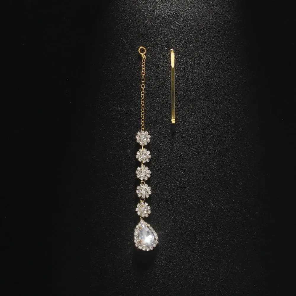 Stonefans Vintage Teardrop Forehead Chain Maang Tikka Indian Jewelry Exquisite Hairpin Boho Rhinestone Hair Jewelry Wedding Z250605