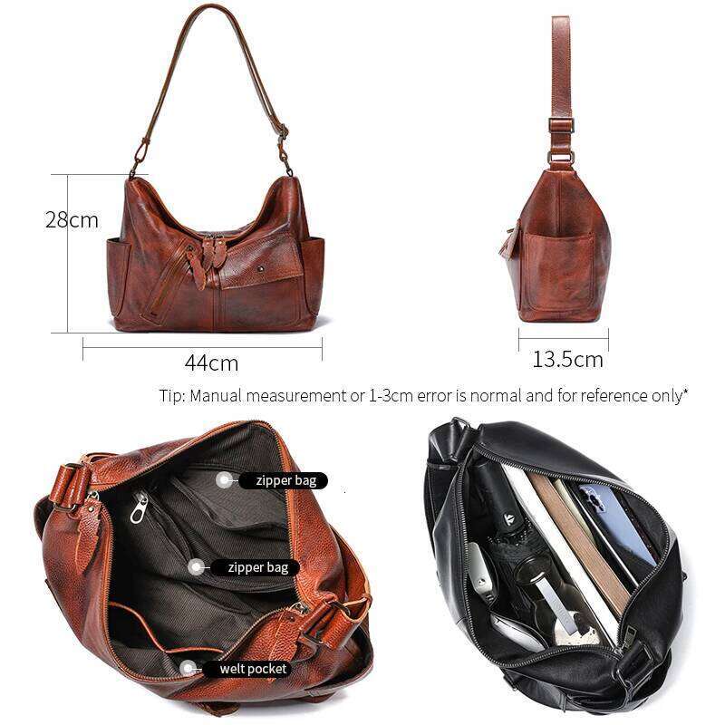 Designer Bags 2025 Cow Genuine Leather Shoulder Bag Ladies Casual Soft Cowhide Retro Handbags Female Fashion Design Crossbody Bags Luxury Bag