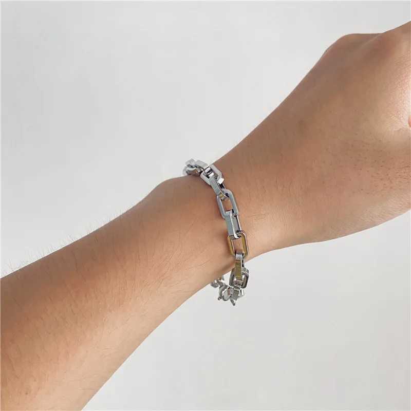 New 316L Stainless Steel Cable Square Chain Bracelet for Men Women IP Gold Plated Hip Hop Charm Solid Metal Jewelry Kpop Gift W250606