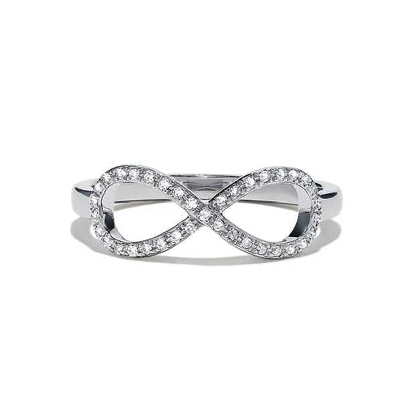 Huitan Trendy Infinity Rings Fashion Simple Accessories Lucky Upside-Down Letter Eight Shaped Women Middle Finger Rings 2019 W250606