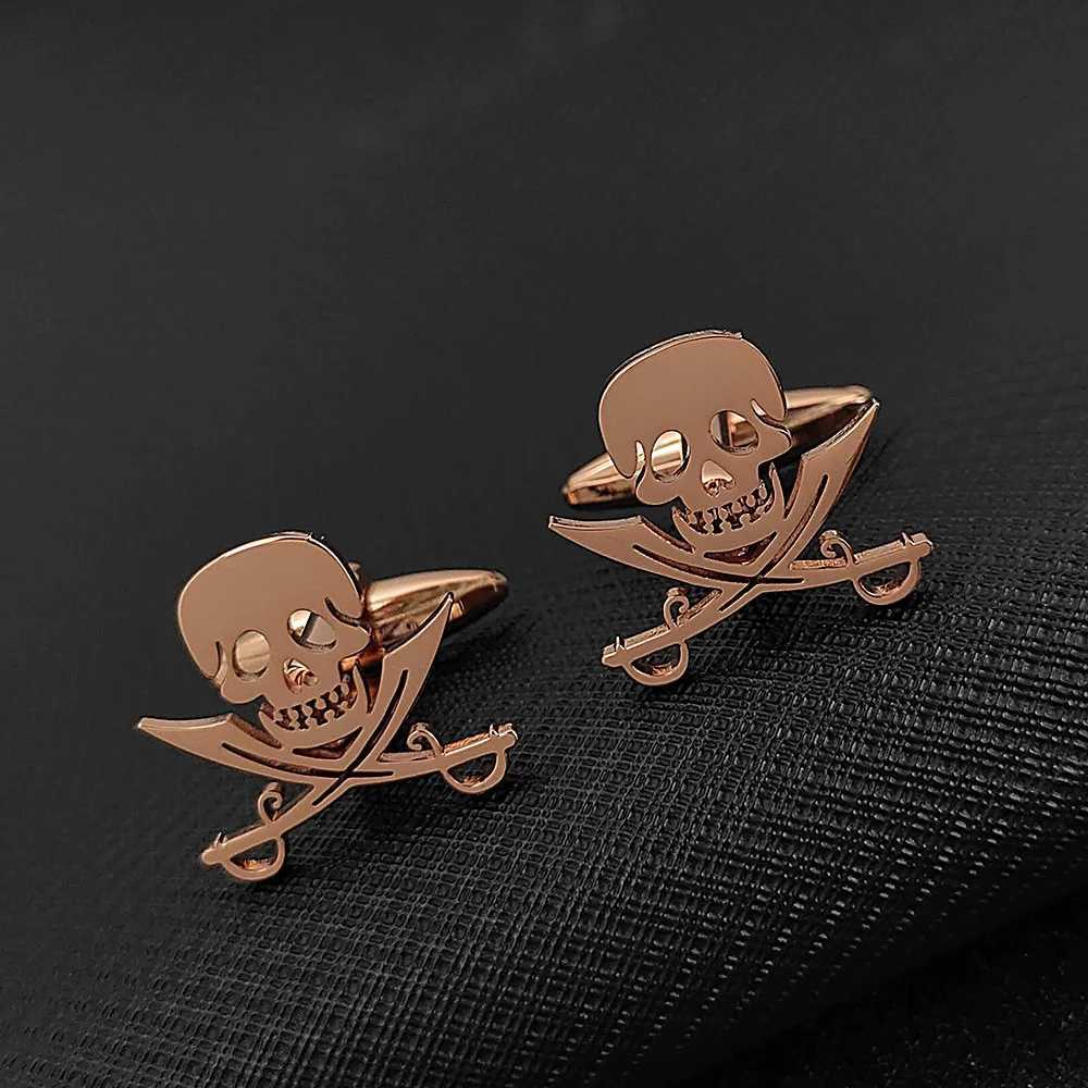 Stainless Steel Skull Cufflinks Mens French Shirt Cuff Links Buttons Gothic Jewelry Accessories Birthday Gifts for Boyfriend W250606