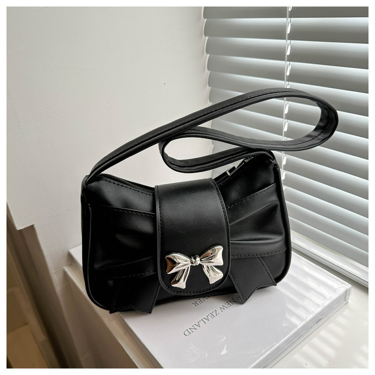 designer Bowknot Trendy Underarm Small Square Bag 2025 New Korean Style Single Shoulder Handbag Women's Bag Foreign Trade Cross-border Dropshippi