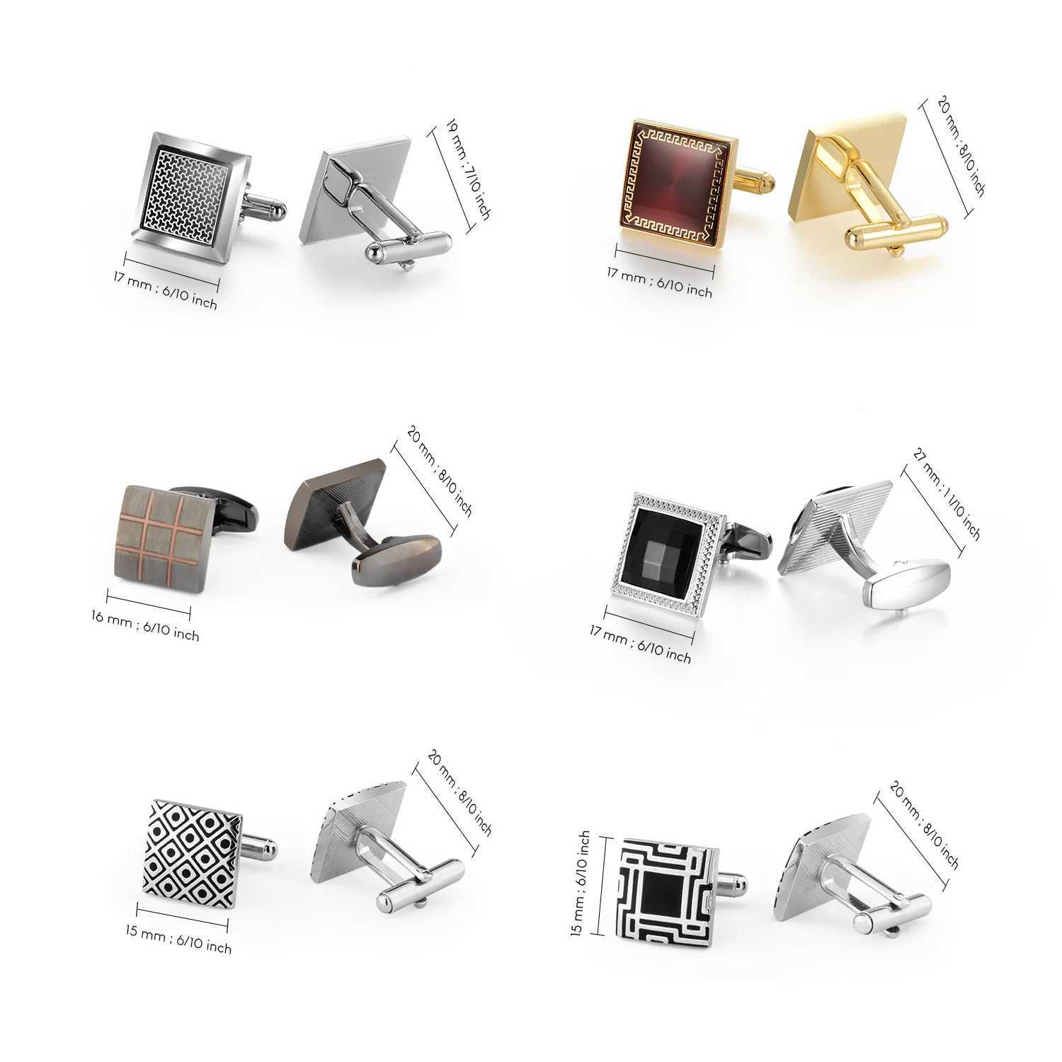 6/12 Pair Wed Cufflinks For Mens Wedding Guest Gift Man Shirt Cufflink Set Vintage Luxury Fathers Day Men Cuffs Lawyer Tie Clip W250606