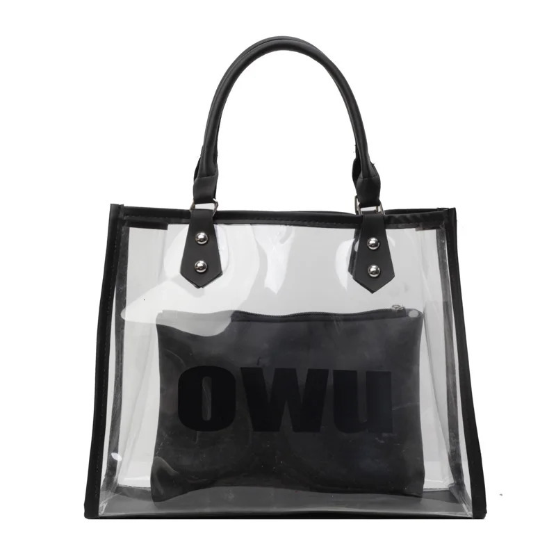 Transparent Jelly Bag for Women Large Capacity Summer Personalized Shoulder Bag Texture Mother Tote Bag 250530