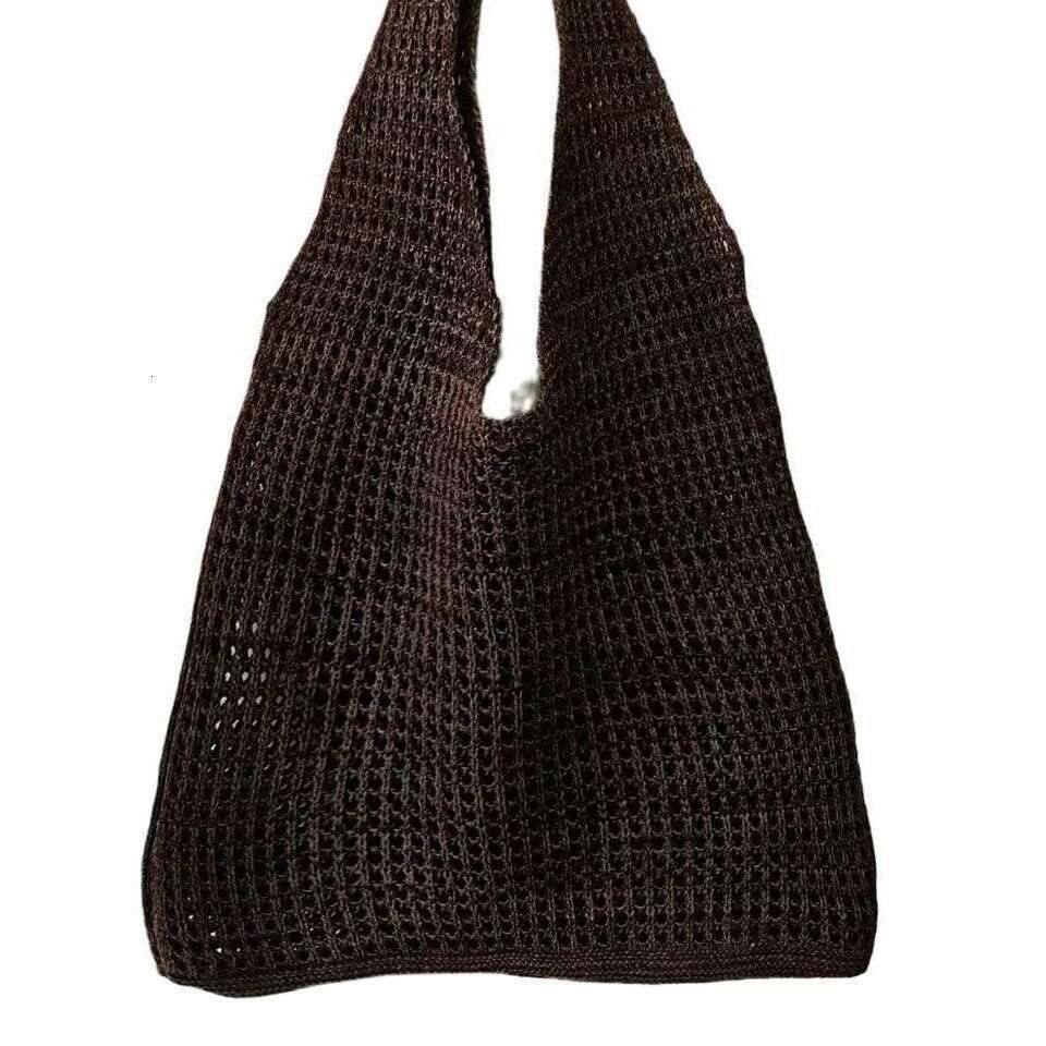 New Korean And Japanese Style Tote Beach Knitted Hollow Shoulder Woven Bag B5
