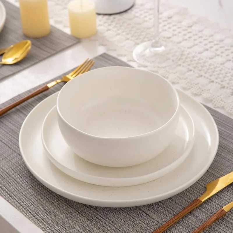 Ceramic Dinnerware Sets Wavy Rim Stoneware Plates and Bowls Sets Highly Chip and Crack Resistant Service for 4C250606