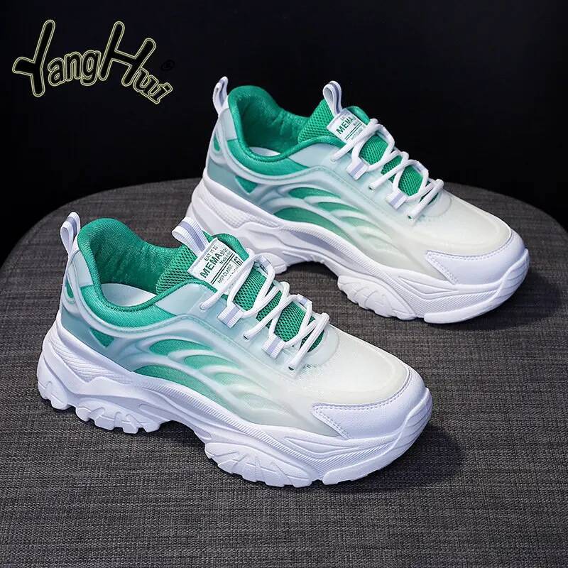 Ddmyoutdoor Mixed Colors Breathable Platform Sneakers New Casual All Match Mesh Lightweight Sprots Running Shoes Fashion Spring Autumn Outdoor Shoes