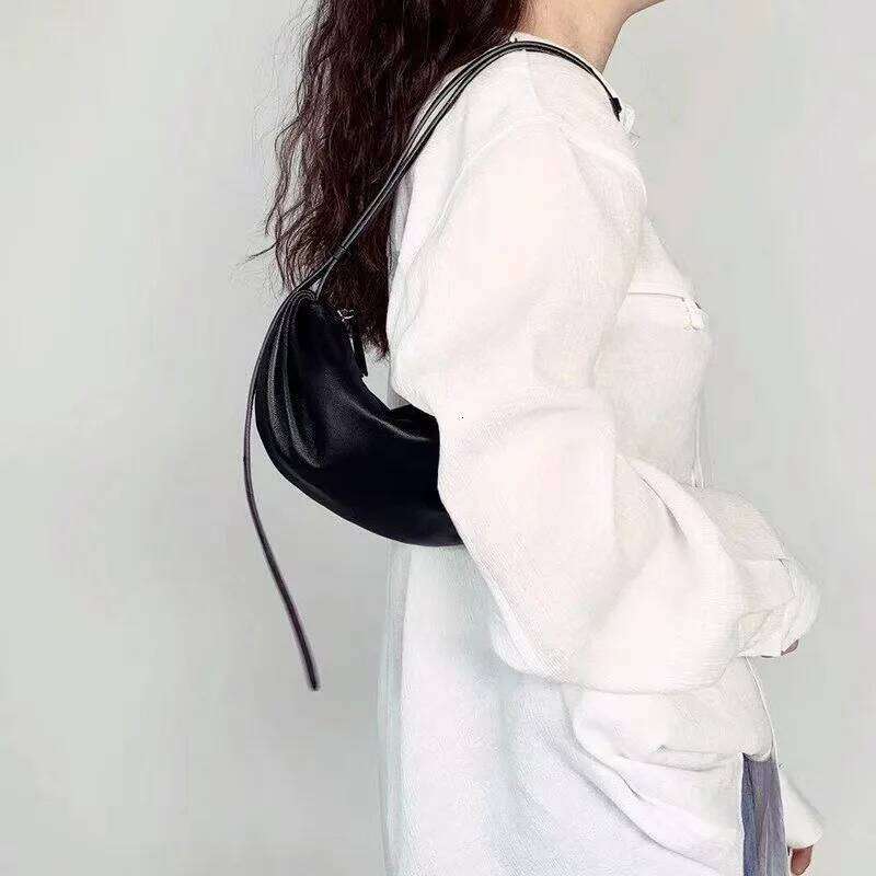 Women's Multifunctional Pu Half-Moon Small Underarm Fashionable Casual Dumpling Design Shoulder Bag Soft Versatile Handbag