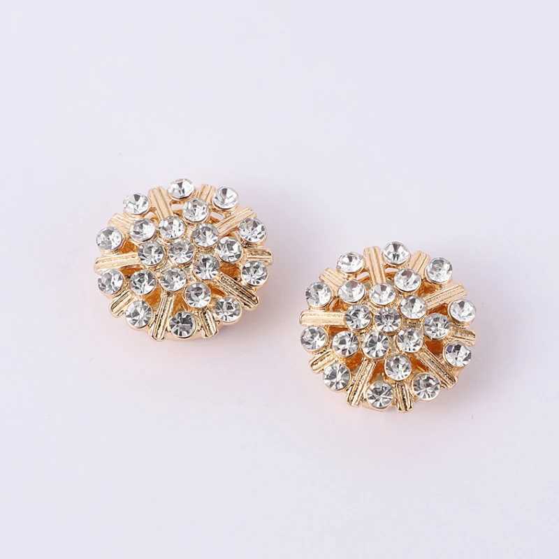 New Rhinestone Cufflinks for Women Shirt Button Crystal Cuff Links Fashion Luxury Jewelry DIY Decoration Clothes Accessories W250606