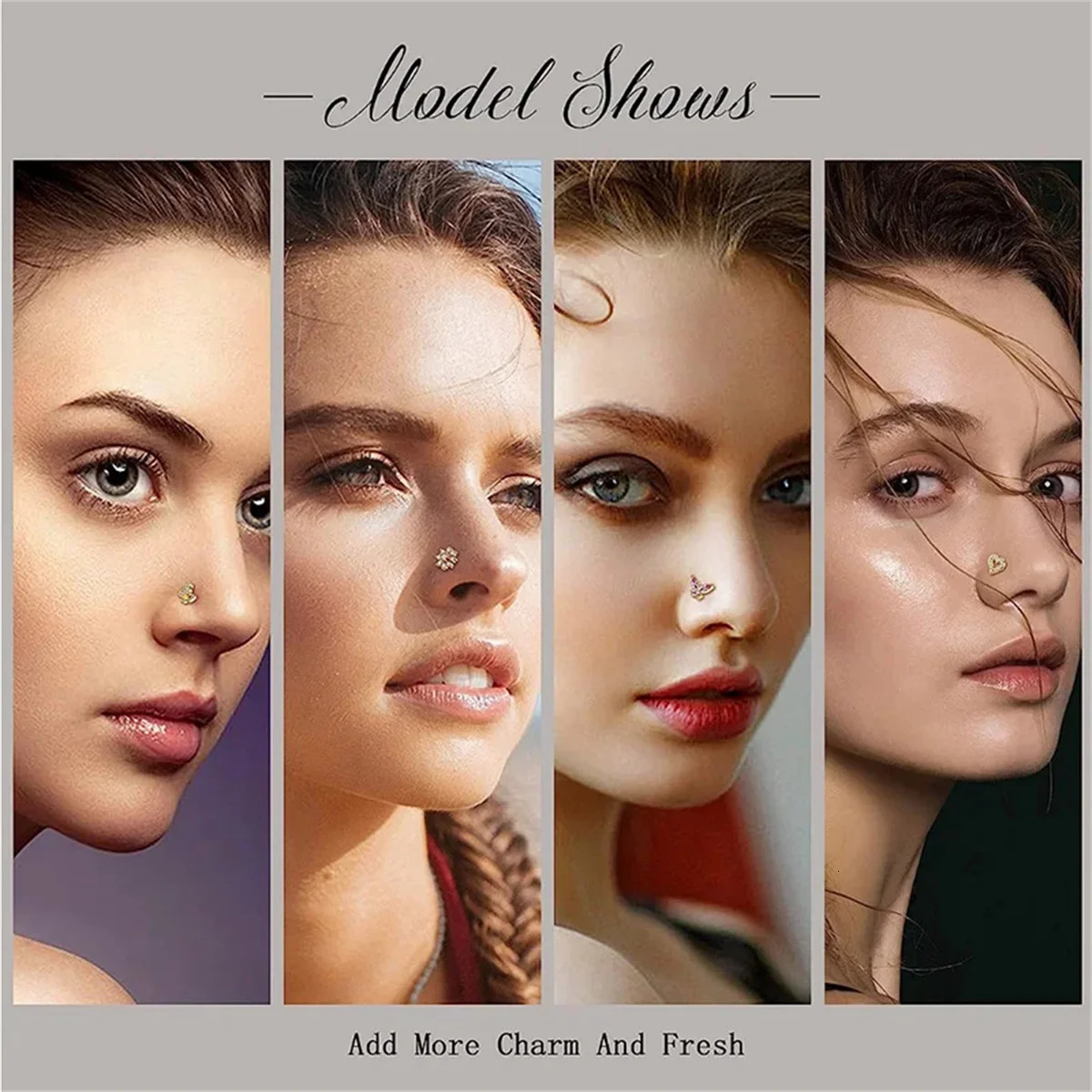 16 Pcs 20G 316 Stainless Steel Hypoallergenic Nose Studs Set 250605