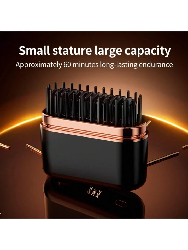 wireless straight hair comb negative ion non-harmful portable straight-rolling dual-purpose lazy charging hair straigh 250605