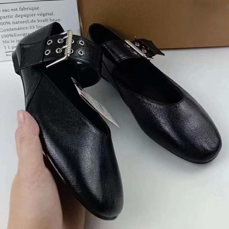 Designers Loafers High Heels Black Ballet Flats Shallow Womem Mary Jane Shoes 2025 Summer Footwear Comfortable Round Head Casual Outdoor Luxury Ladies