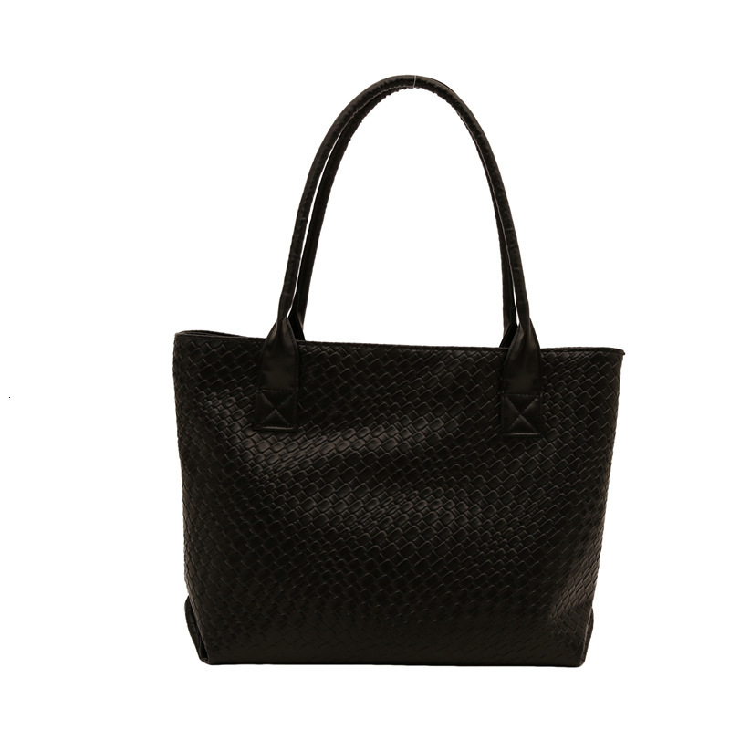 designer This Year's New Fashion Textured Woven Pattern Handbag Large Bag for Women Commuting Shoulder Bag Travel Tote Bag