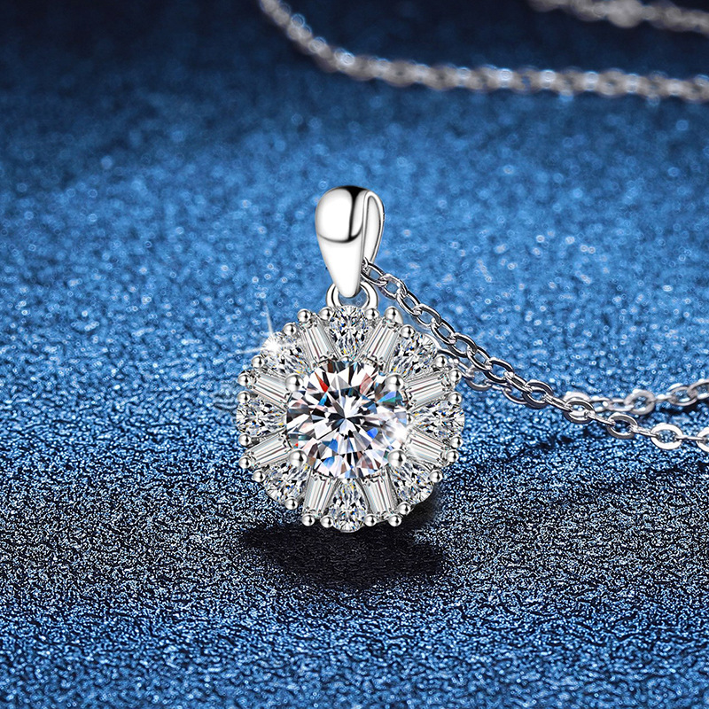 Lavish Bridal or Anniversary Present: Shimmering Moissanite Solitaire Earring & Ring Combo Featuring Radiant Flowers