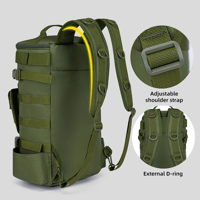 Tactical Fishing Backpack Tackle Bag with Rod Holders Fish Equipment Storage Molle Camping Hiking Outdoor Multifunctional Bag 250603