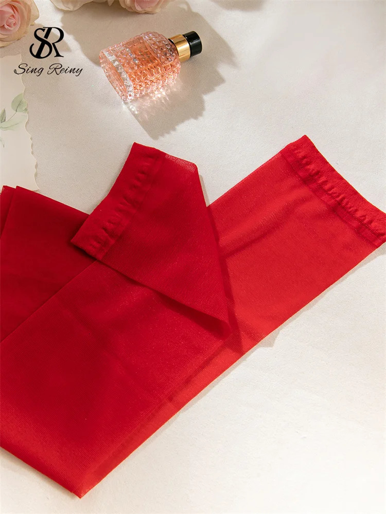 SINGREINY Love Sheer Slim Sexy Lingerie 4 Pieces Suits Women Garter Club Bra Sets Fashion Christmas Erotic Underwear Sets 250603