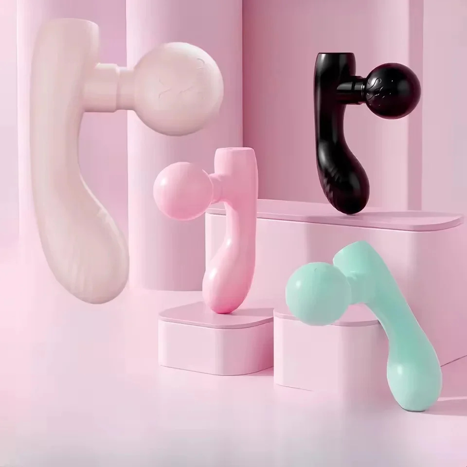 MINI Dual-Head Massager Dual-Motor Vibration Massage Gun Portable Charging Muscle Relaxation Massager 250605