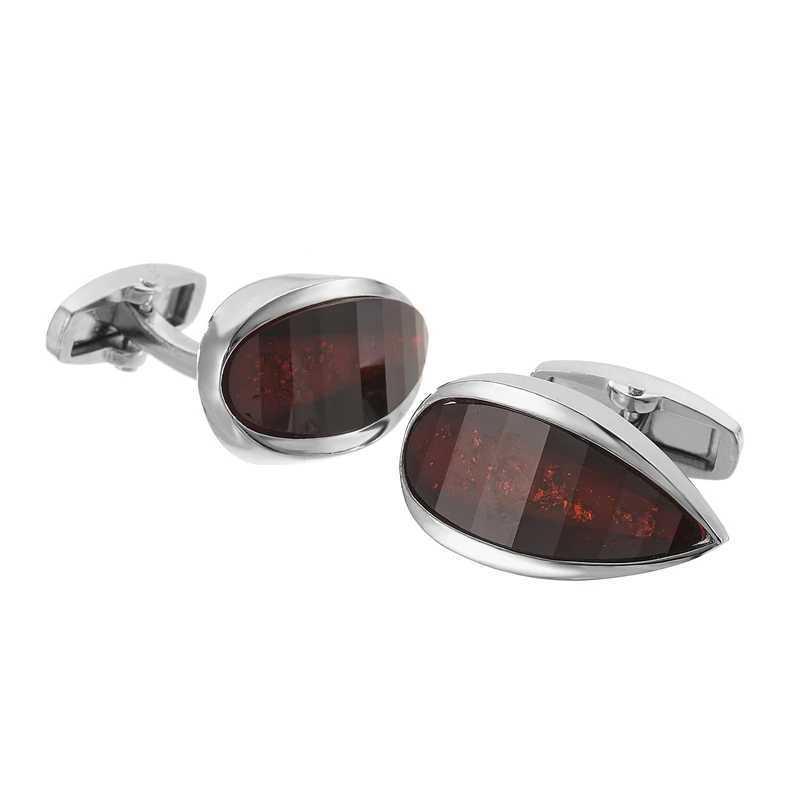 High quality mens French shirt cufflinks luxury Blue red Water Drop crystal cuffs button business suit accessories jewelry gift W250606