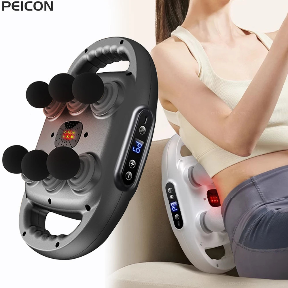 Fascia Gun Muscle Massager Gun High Frequency Back Waist Massage Machine Six-head Body Shoulder Professional Fascia Massage Gun 250605
