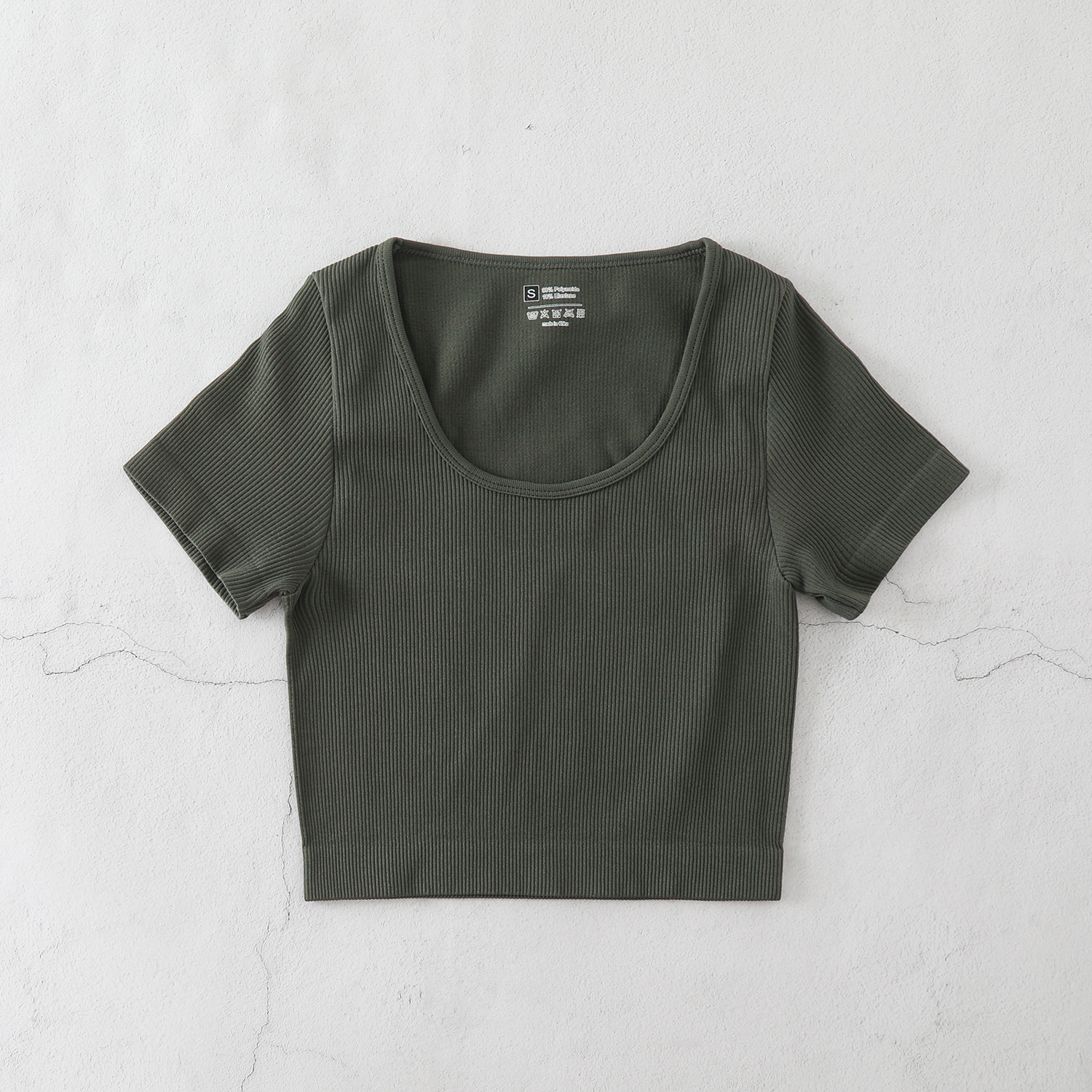 Large round neck Europe and the United States yoga clothing sexy short stretch navel fitness clothing fall and winter T-shirt seamless sportswear BX51