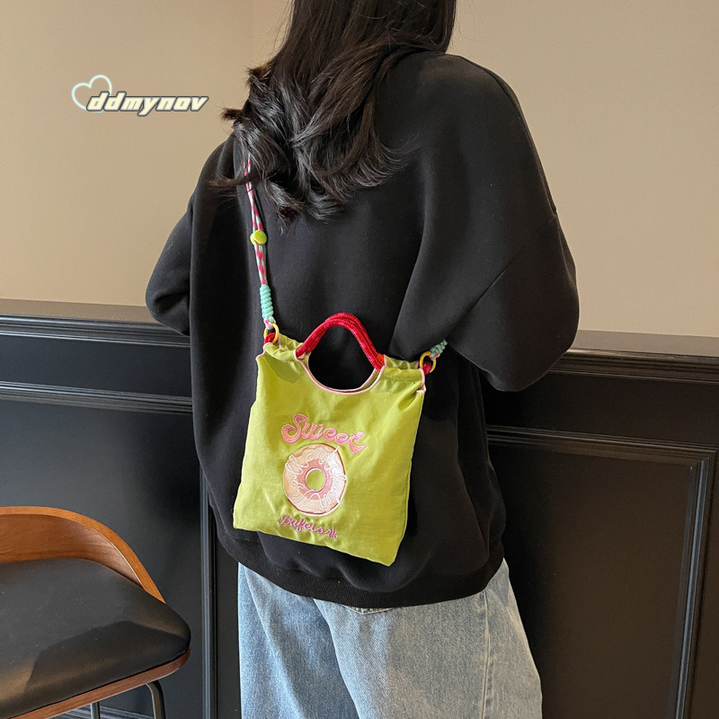 Women's Embroidered Bag, Trendy Nylon Handbag, Casual Shoulder Crossbody Bag ddmynov