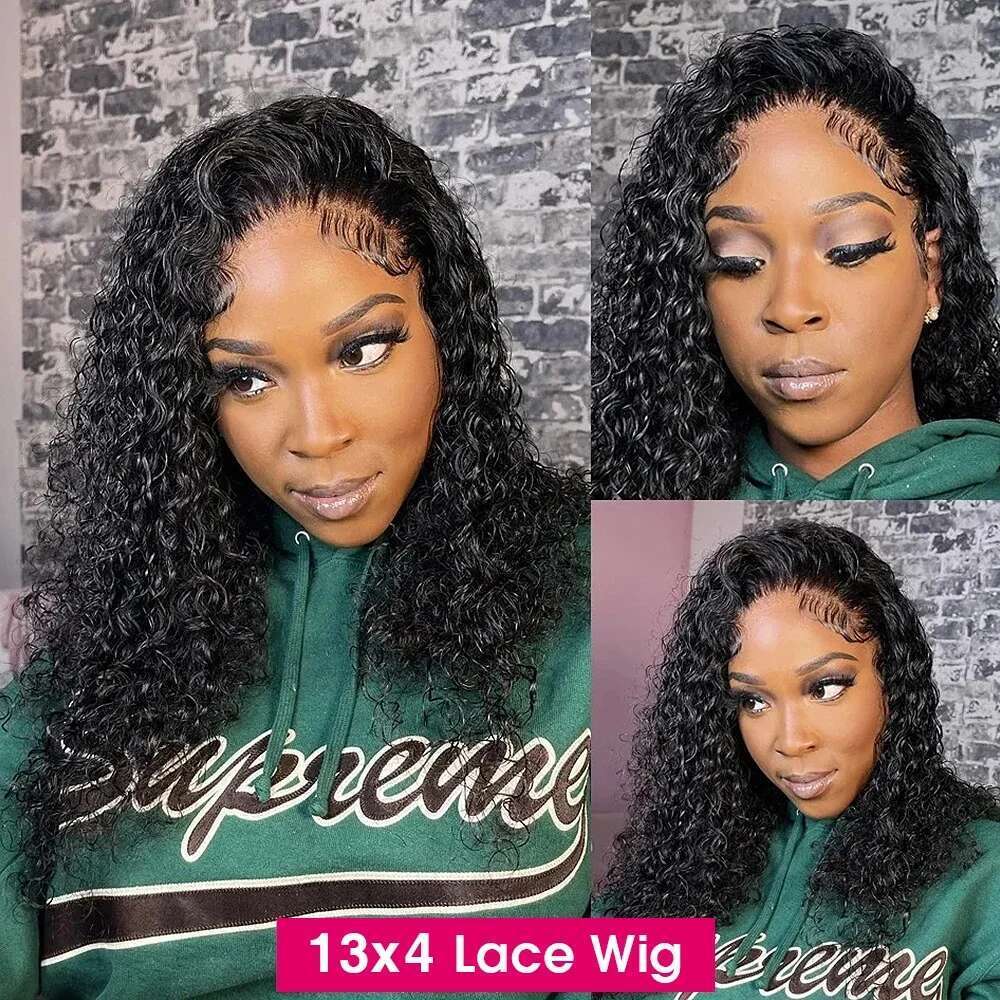 Brazilian 100 Human Hair Short Bob Deep Wave HD Front Wigs Nature Black Color Curly 13x4 13x6 5x5 Glueless Lace Frontal Wig