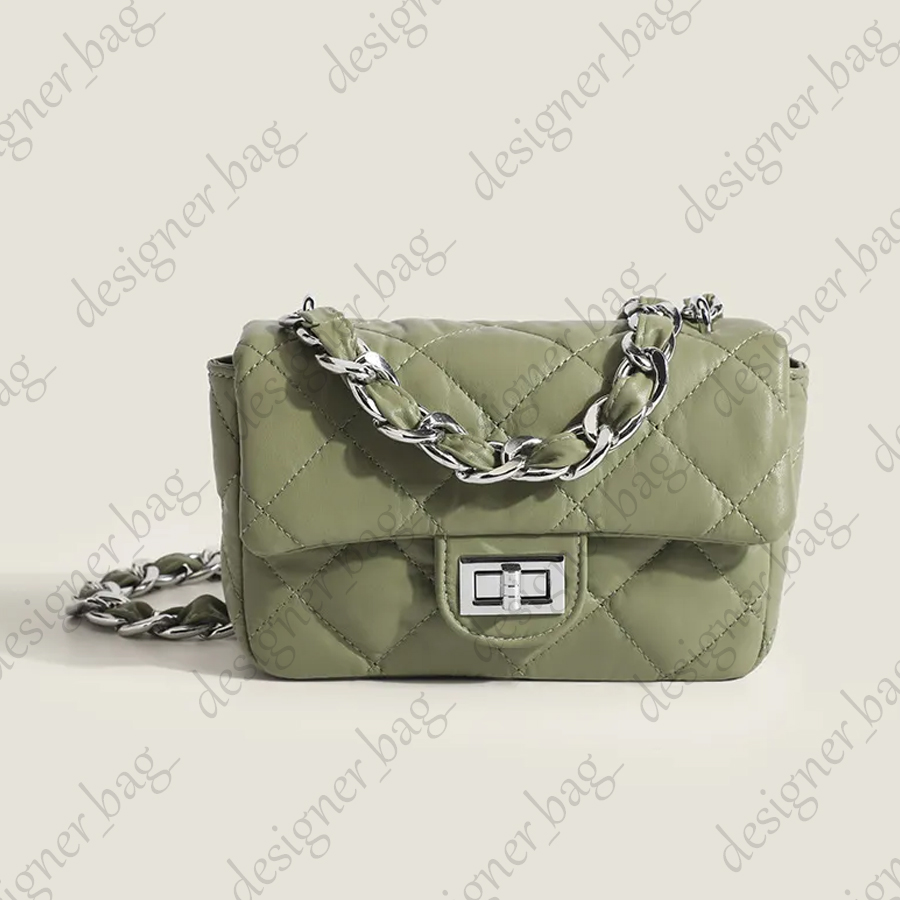 Luxury Designer Bag 2025 High-quality Classic Fashion Handbags For Women Rhombus Metal Chain Square Flap Bags Pu Leather Ladies One-Shoulder Messenger