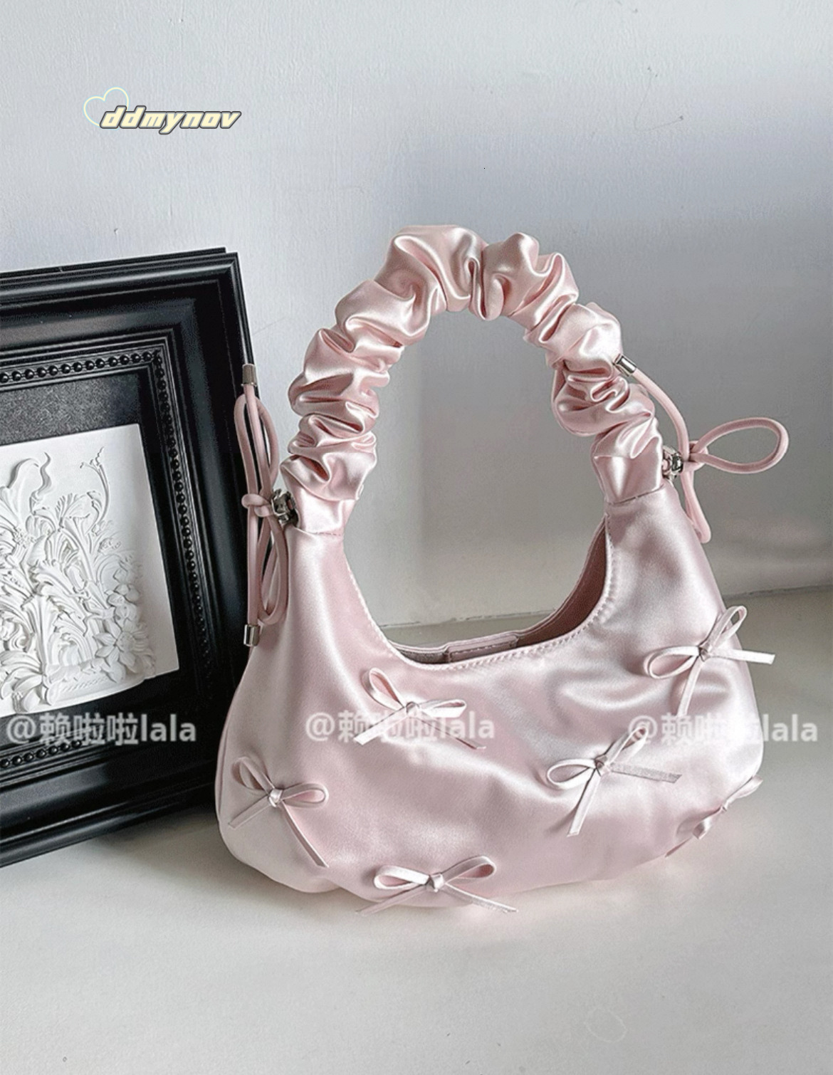 Commuting Niche Large Capacity Pleated Bowknot Shoulder Cloud Bag for Women 2025 Fashion New Underarm ddmynov