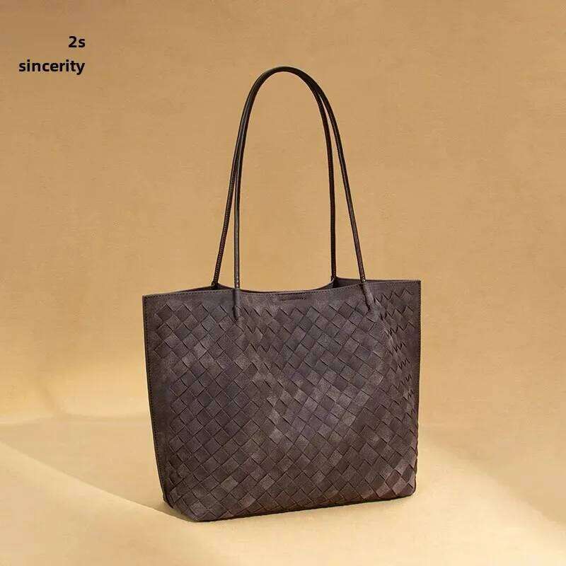 Design Bag Autumn/Winter New Large Capacity Single Shoulder Woven Frosted Handbag Trendy Stream Mother Tote Bag Women's Brand Bag Brand Bag